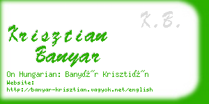 krisztian banyar business card